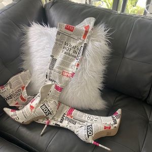 Stunning newspaper boots